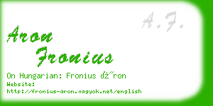 aron fronius business card